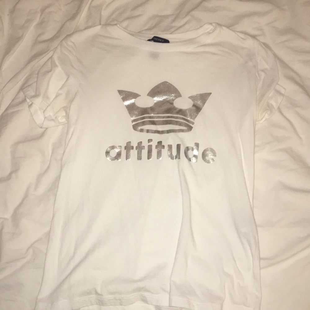 White Metallic Graphic Tee